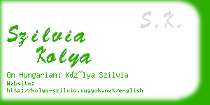 szilvia kolya business card